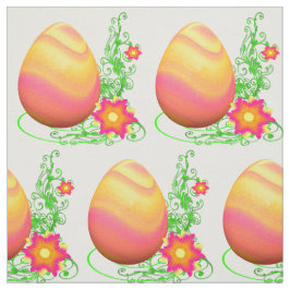 Farbenfrohe Ostereier und Blume 4,5" Stoff