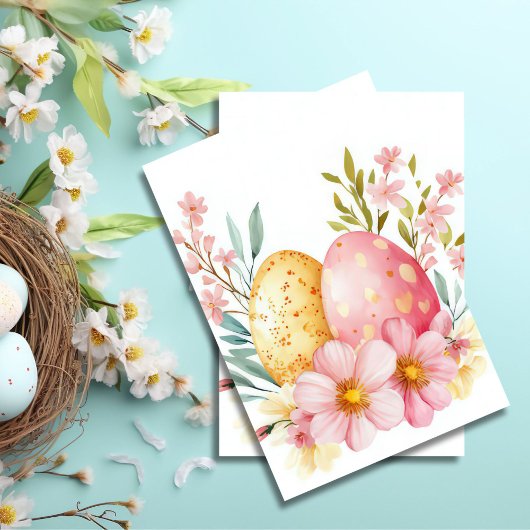 Farbenfrohe Ostereier und Blume Seidenpapier