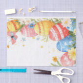 Farbenfrohe Ostereier und Blume Seidenpapier (Handwerk)