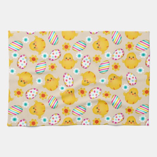 Farbenfrohe Ostereier und -gestänge Geschirrtuch (Horizontal)