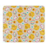 Farbenfrohe Ostereier und -gestänge Schneidebrett (Vorderseite)