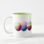 Farbenfrohe Ostereier Zweifarbige Tasse (Links)