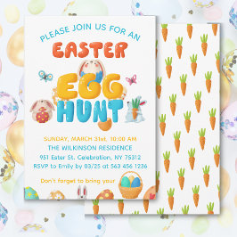 Farbenfrohe Ostereierjagd Einladung