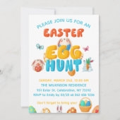 Farbenfrohe Ostereierjagd Einladung (Vorderseite)