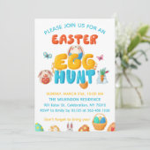 Farbenfrohe Ostereierjagd Einladung (Stehend Vorderseite)