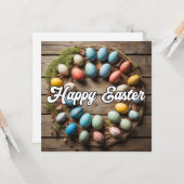 Farbenfrohe Ostereierkollage Karte (Vorderseite/Rückseite Beispiel)