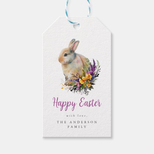 Farbenfrohe Osterfeier Geschenkanhänger (Vorderseite)