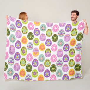 Farbenfrohe Osterfeige Fleecedecke