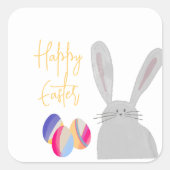 Farbenfrohe Osterhasen-Aufkleber Quadratischer Aufkleber (Vorderseite)