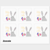 Farbenfrohe Osterhasen-Aufkleber Quadratischer Aufkleber (Blatt)