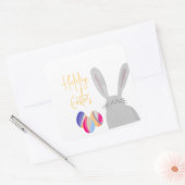 Farbenfrohe Osterhasen-Aufkleber Quadratischer Aufkleber (Umschlag)