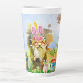 Farbenfrohe Osterkulisse mit sonnigen Ohren Milchtasse