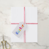 Farbenfrohe „Ostern“-Beschriftung  Geschenkanhänger (Mit Garn)