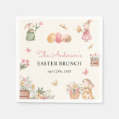 Farbenfrohe Ostern Bunny Easter Egg Party Serviette (Vorderseite)