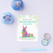 Farbenfrohe Ostern Bunny Egg Hunt und Brunch Flyer (Einzeln)