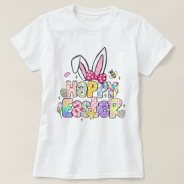 Farbenfrohe Ostern Bunny Floral Spring T-Shirt