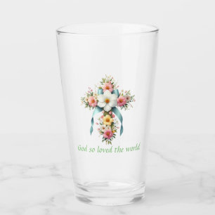 Farbenfrohe Ostern/Frühlingskreuz Glas