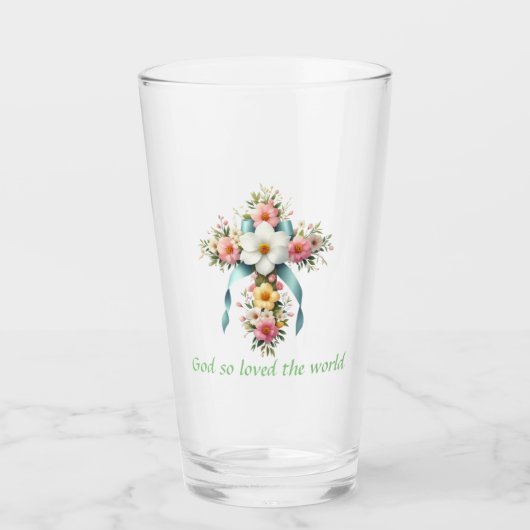 Farbenfrohe Ostern/Frühlingskreuz Glas (Vorderseite)