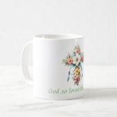 Farbenfrohe Ostern/Frühlingskreuz Kaffeetasse (Vorderseite Links)