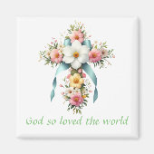 Farbenfrohe Ostern/Frühlingskreuz Magnet (Vorne)