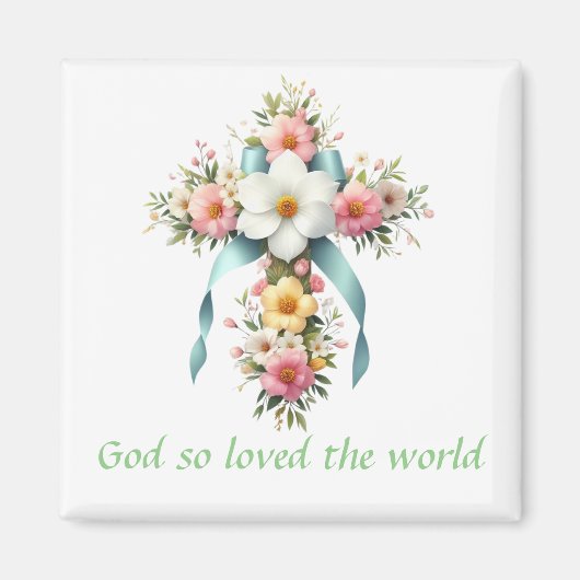 Farbenfrohe Ostern/Frühlingskreuz Magnet (Vorne)