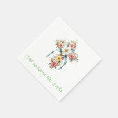 Farbenfrohe Ostern/Frühlingskreuz Serviette (Ecke)