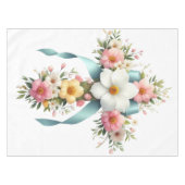 Farbenfrohe Ostern/Frühlingskreuz Tischdecke (Vorderseite (Horizontal))
