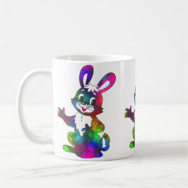 Farbenfrohe Ostern Sonnige Tasse mit Schokolade