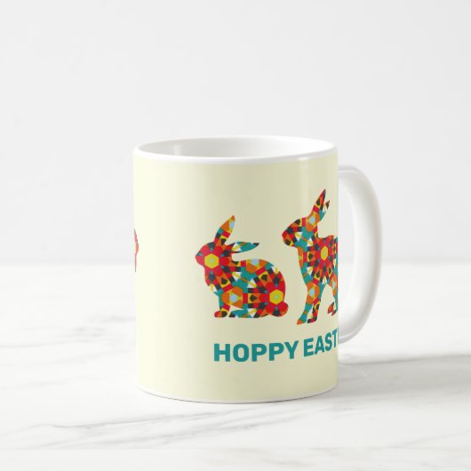 Farbenfrohe Ostersonne Kaffeetasse (VorderseiteRechts)