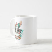 Farbenfrohe Ostersonne Kopf Tasse (Vorderseite Links)