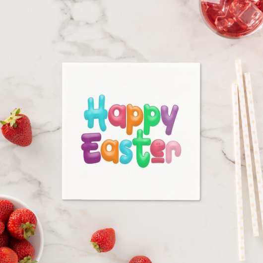 Farbenfrohe Ostertypografie | Serviette (Beispiel)