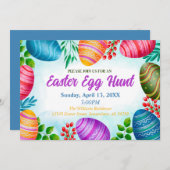 Farbenfrohe Osterzeit Einladung (Vorne/Hinten)