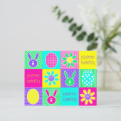 Farbenfrohe Osterzeit Feiertagspostkarte (Stehend Vorderseite)