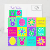 Farbenfrohe Osterzeit Feiertagspostkarte (Vorne/Hinten)