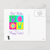 Farbenfrohe Osterzeit Feiertagspostkarte (Rückseite)