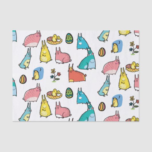 Farbenfrohe Osterzeit Seidenpapier (Vorderseite)