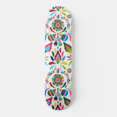 Farbenfrohe Otomi-Butterfly-Blume Fett Muster Skateboard (Vorderseite)