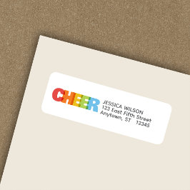 Farbenfrohe Overlapping CHEER Holiday Rücksendeadr