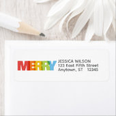 Farbenfrohe Overlapping MERRY Holiday Rücksendeadr (Insitu)