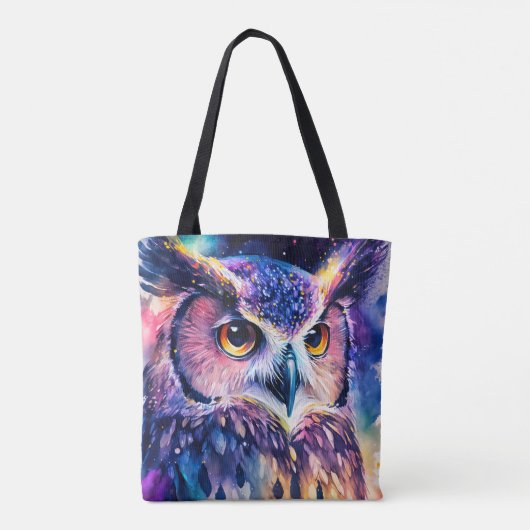 Farbenfrohe Owl-Illustration Tasche (Rückseite)
