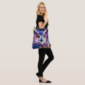 Farbenfrohe Owl-Illustration Tasche (Am Model)