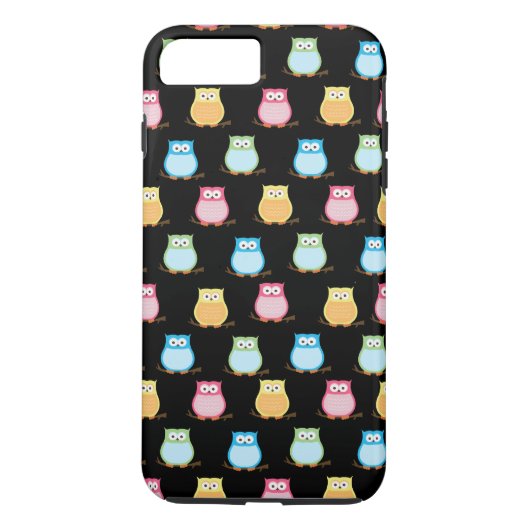 Farbenfrohe Owl Owl Liebt Handy Fall Case-Mate iPhone Hülle (Rückseite)