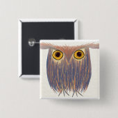 Farbenfrohe Owl Wasserfarbenmalerei Button (Vorne & Hinten)