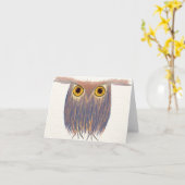 Farbenfrohe Owl Wasserfarbenmalerei Karte (Gelbe Blume)