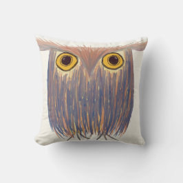 Farbenfrohe Owl Wasserfarbenmalerei Kissen