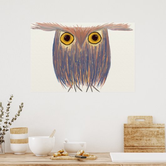 Farbenfrohe Owl Wasserfarbenmalerei Poster (Küche)