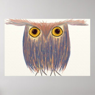 Farbenfrohe Owl Wasserfarbenmalerei Poster
