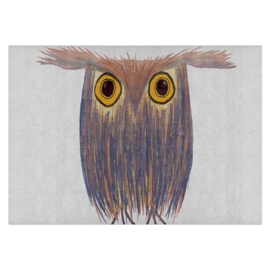 Farbenfrohe Owl Wasserfarbenmalerei Schneidebrett (Vorderseite)