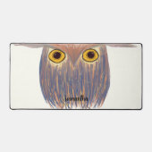 Farbenfrohe Owl Wasserfarbenmalerei Schreibtischunterlage (Vorderseite)