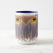 Farbenfrohe Owl Wasserfarbenmalerei Tasse (Zentrum)